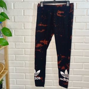 SOLD Adidas Black Bleached Trefoil Leggings